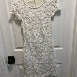 White Backless Lace Dress in XS